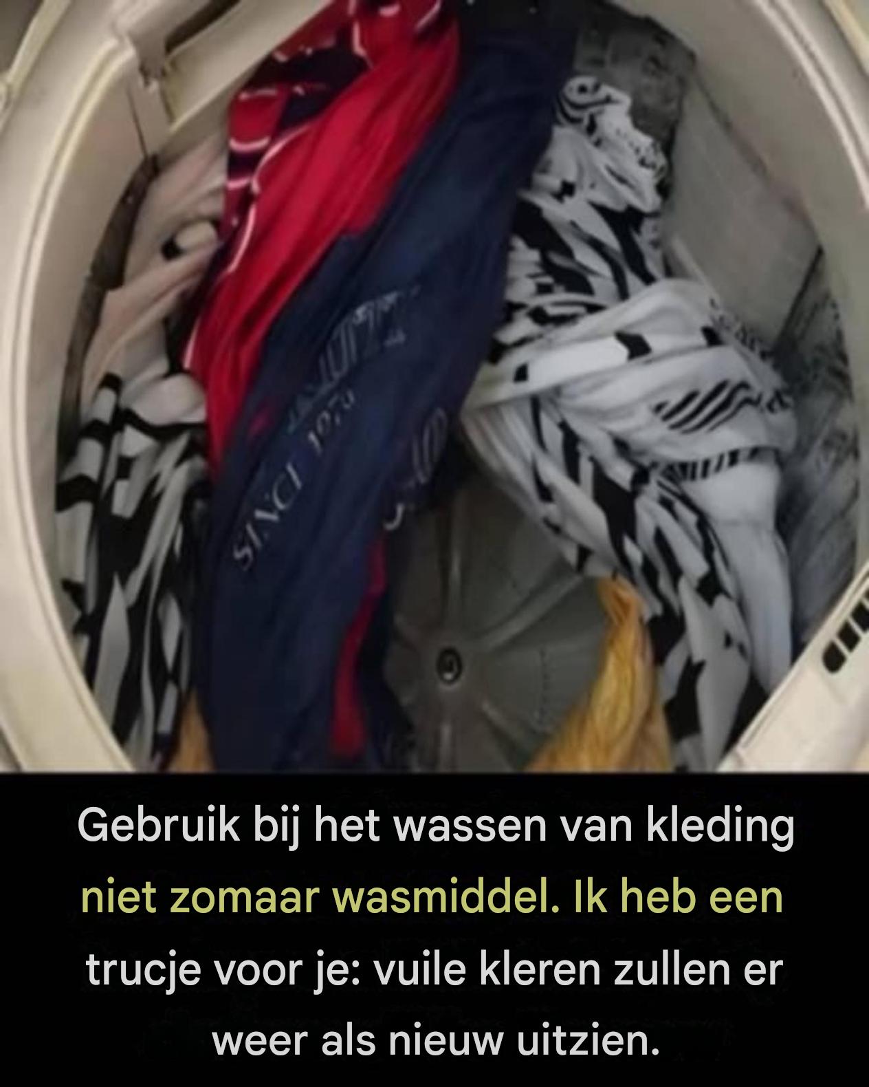 Gebruik bij het wassen niet alleen wasmiddel! Doe deze truc en je vuile kleren zien er weer als nieuw uit!
