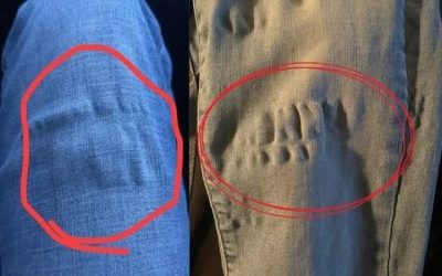 Waarom krijgen jeans na het wassen rare rimpels?