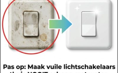 Maak je lichtschakelaar nooit schoon met water: de veilige truc om hem weer vlekkeloos schoon te krijgen