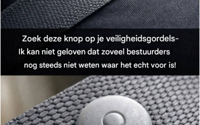 Dit is waar het kleine knopje op de veiligheidsgordels eigenlijk voor dient.