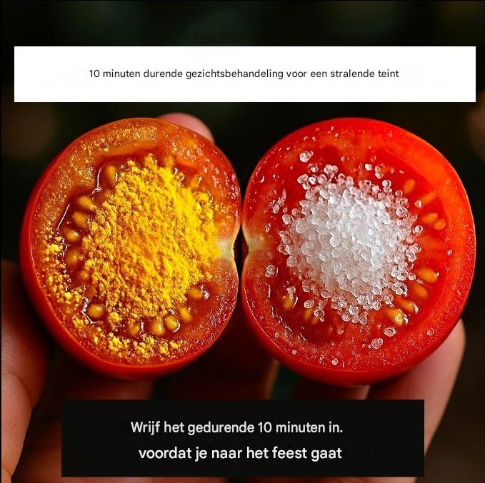 Voordelen van tomatenschil: Wrijf een plakje tomaat over je gezicht.