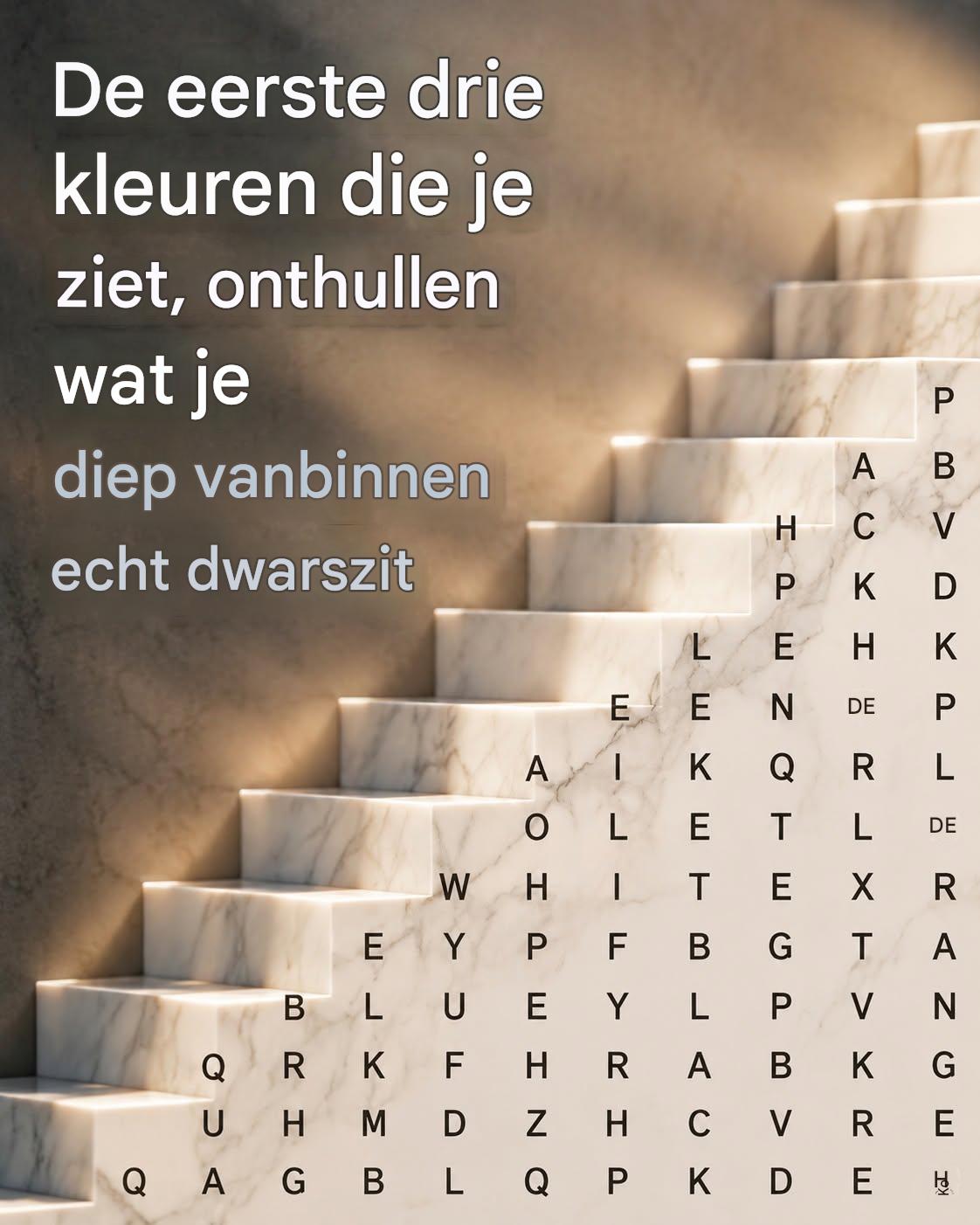 De eerste drie kleuren die je ziet, onthullen wat je diep vanbinnen echt dwarszit.