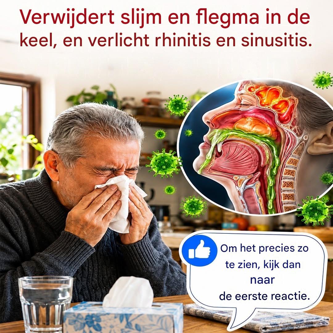 Elimineert FLEMA in de KEEL SNEL GEEN SLIJM MEER!