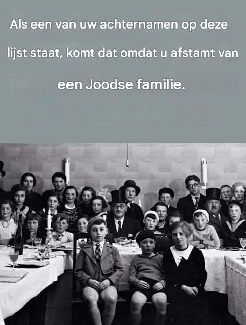 Als uw achternaam op deze lijst staat, heeft u mogelijk Joodse voorouders. Zie de eerste reactie voor meer informatie.