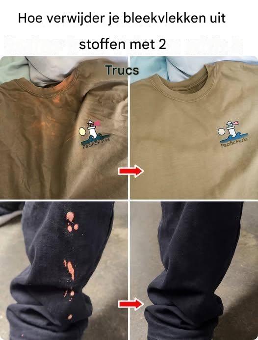Hoe verwijder je bleekvlekken uit textiel met 2 trucs?