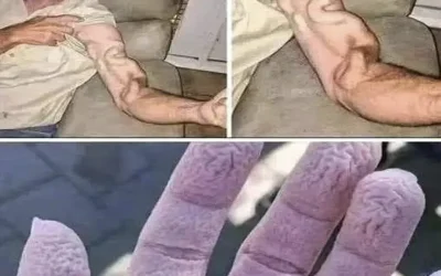 Een man staat op het punt zich uit te rekken en voelt een scherpe pijn in zijn arm