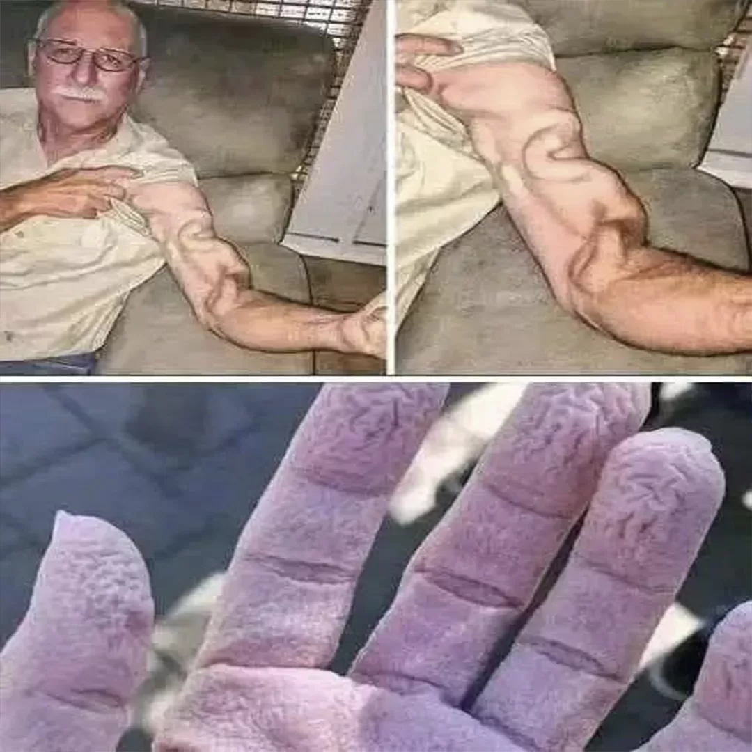 Een man staat op het punt zich uit te rekken en voelt een scherpe pijn in zijn arm