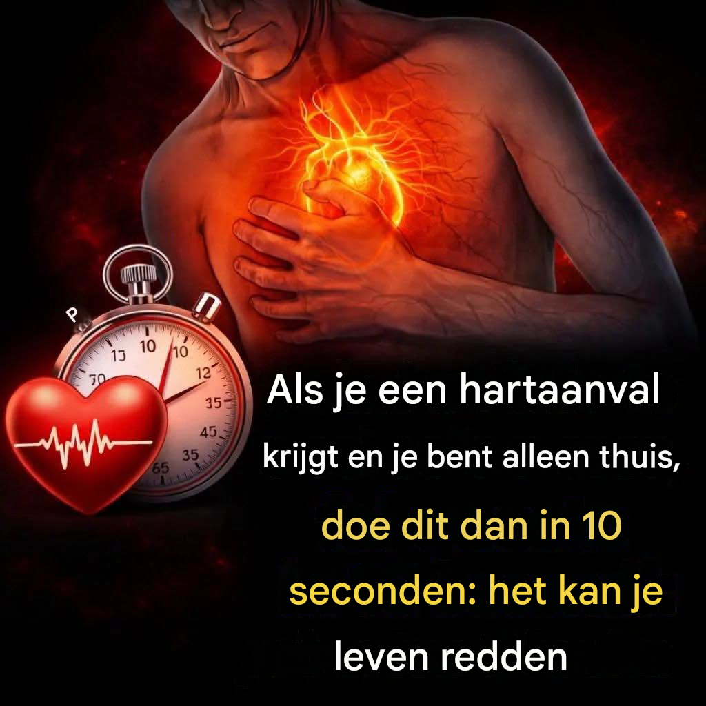 Als je thuis een hartaanval krijgt, doe dit dan in 10 seconden en je kunt je leven redden. (1 / 2)V