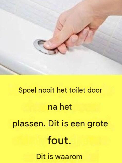 Waarom is het zo belangrijk om niet na elke plasbeurt het toilet door te spoelen?