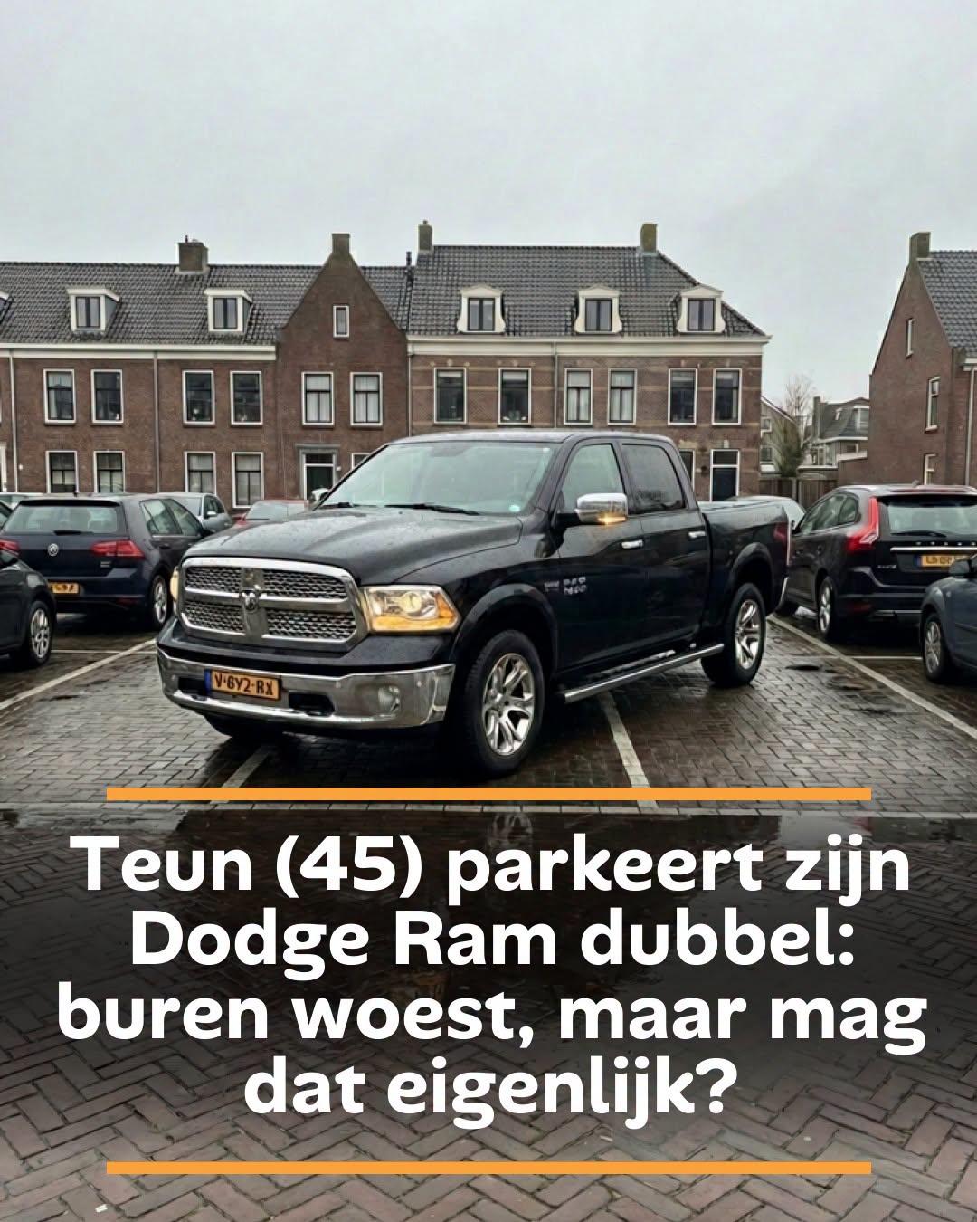 lTeun (45) parkeert zijn Dodge Ram dubbel: buren woest, maar mag dat eigenlijk?