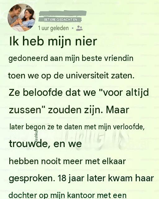 Ze stal mijn verloofde nadat ik haar leven had gered – 18 jaar later, 18 jaar later, kwam haar dochter me zoeken.