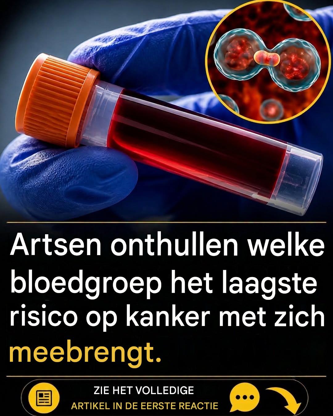 Uit onderzoek is gebleken dat drie bloedgroepen een verhoogd risico hebben op het ontwikkelen van kanker.