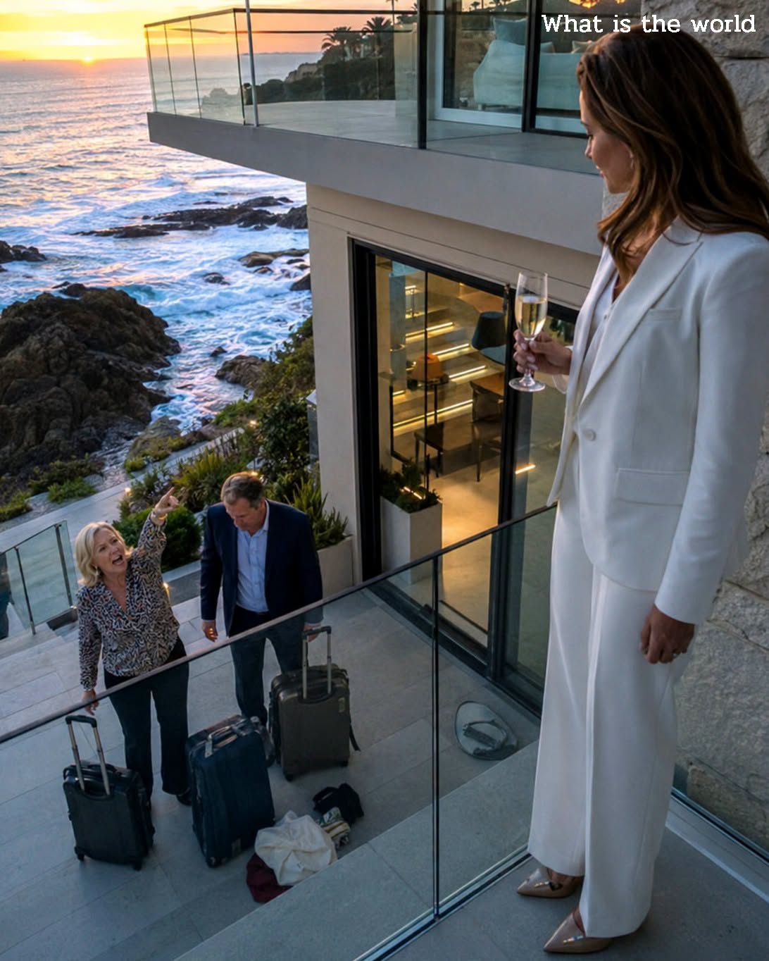 Ik heb 400.000 dollar van mijn erfenis uitgegeven aan een huis aan zee met uitzicht op de oceaan. Mijn schoonmoeder nam aan dat dit allemaal te danken was aan haar briljante zoon. Ze lachte verrukt en zei: “Perfect! Ik trek er meteen in!” Ik had er geen bezwaar tegen – totdat ze de grote slaapkamer in beslag nam die eigenlijk voor mijn man en mij bedoeld was. Toen ik mijn spullen buiten zag staan, zei mijn man zachtjes: “Dit wordt mijn kamer met mijn moeder. Jij slaapt in de woonkamer.” Ik barstte niet in tranen uit. Ik zei maar één ding: “Ga mijn huis uit. Je hebt 30 minuten.”
