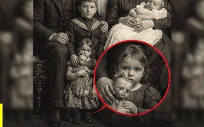 De verontrustende familiefoto die de aandacht trok vanwege een detail in de ogen van een pop.