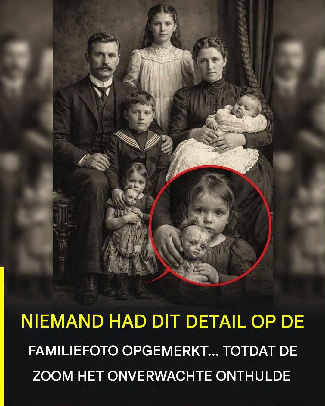 De verontrustende familiefoto die de aandacht trok vanwege een detail in de ogen van een pop.