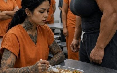 De meest gevreesde gevangene besloot de nieuwkomer te vernederen door haar eten af ​​te pakken waar alle andere gevangenen bij waren.