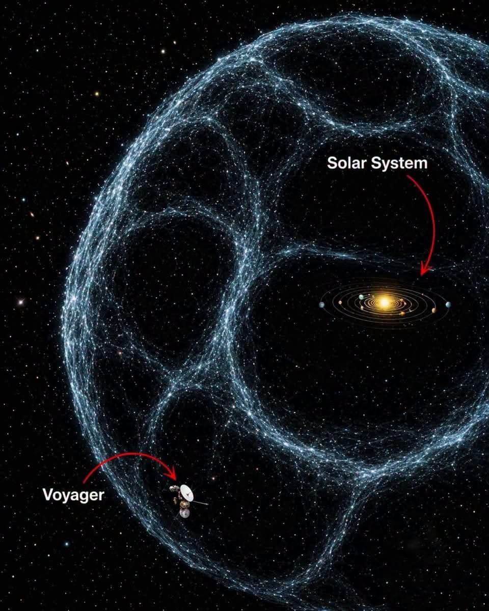 La Voyager heeft de bescherming van de zon, de heliosfera, verlaten en gaat door de interessante ruimte, meer dan 25.000 miljoen kilometer van Tierra.