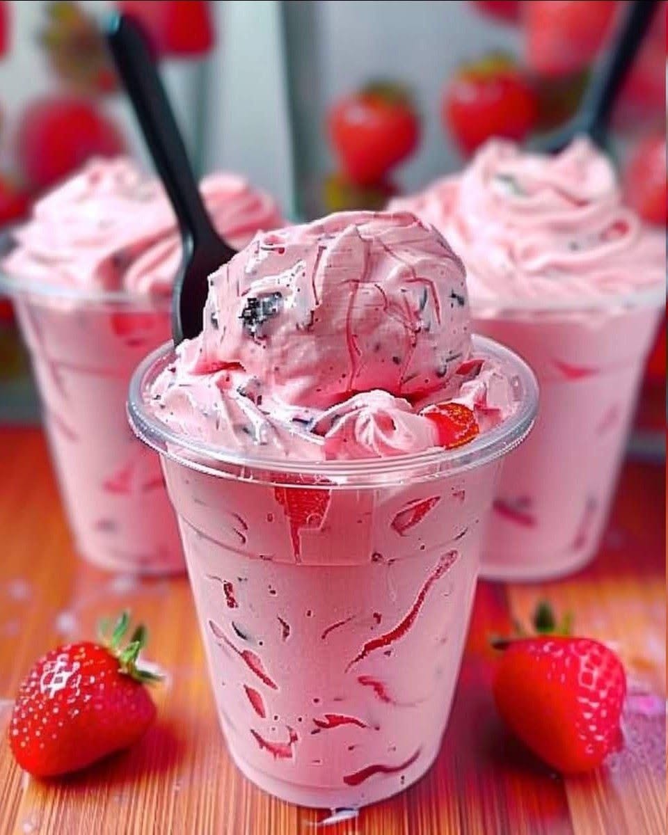 De droom van aardbeienyoghurt, gemaakt met slechts 3 ingrediënten.